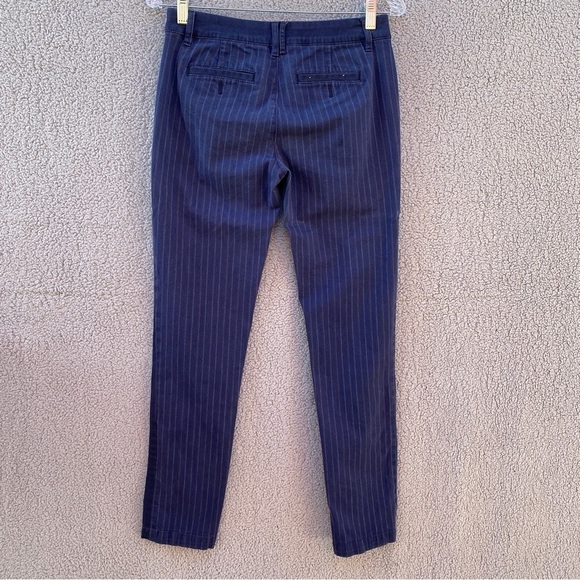 Pilcro and the Letterpress Fit Hyphen Navy Pinstripe Pant Trousers Sz 25 - Picture 7 of 14